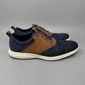 Cole Haan Grand Tour Knit Mens Size 10M Oxford Shoes Marine Blue Tan C31348